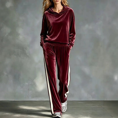 Women's Casual Loose-fitting Long-sleeved Top And Long Pants Set