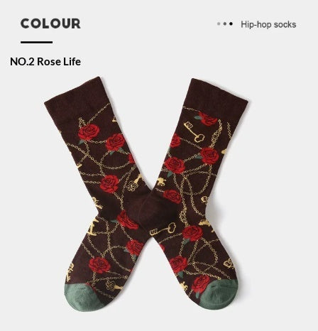 French Creative Socks Illustration Art Socks For Men And Women Couples