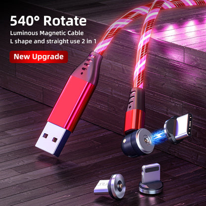 540 Rotate Magnetic 3A Charging Cable USB Type C