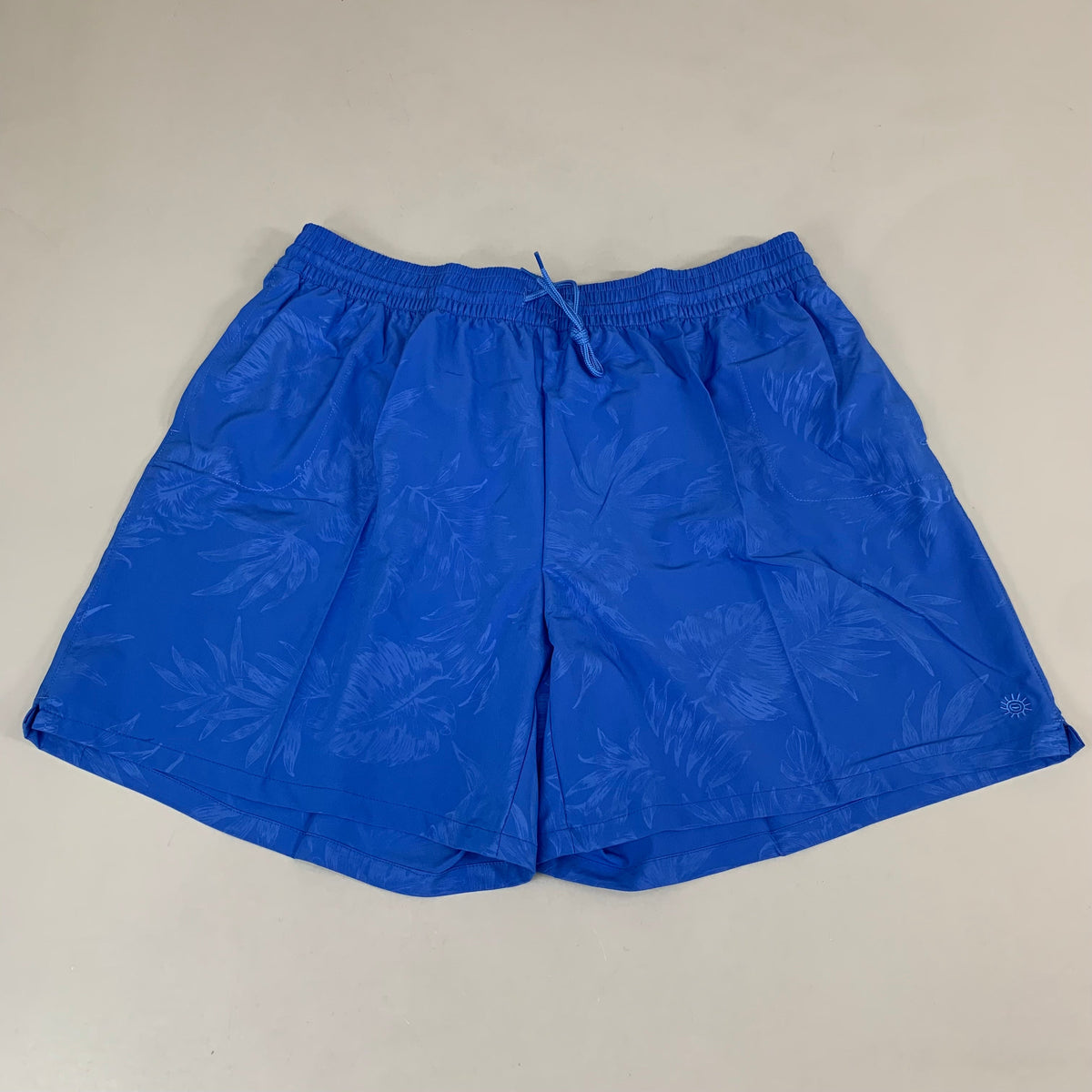 RAYA SUN Stretch Swim Style Shorts W/ Flower Design Women's 1X Blue/Gray