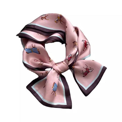 Floral-print Neck Scarf Springsummer Silk Scarf