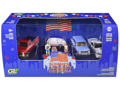 "Summer Cookout Diorama" Set of 7 pieces 1/64 Diecast Model Cars by Greenlight