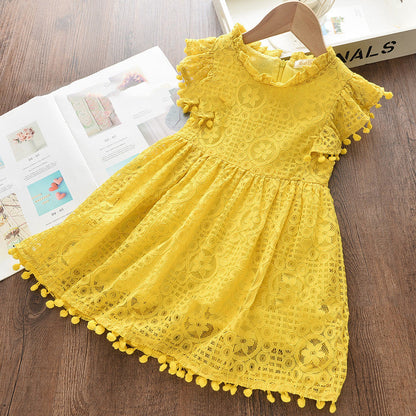Lace ruffle button baby skirt