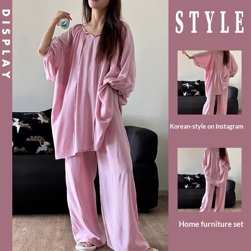 Three-quarter-sleeve Pants Set Suitable For Both Outdoor Wear And Lounging At Home