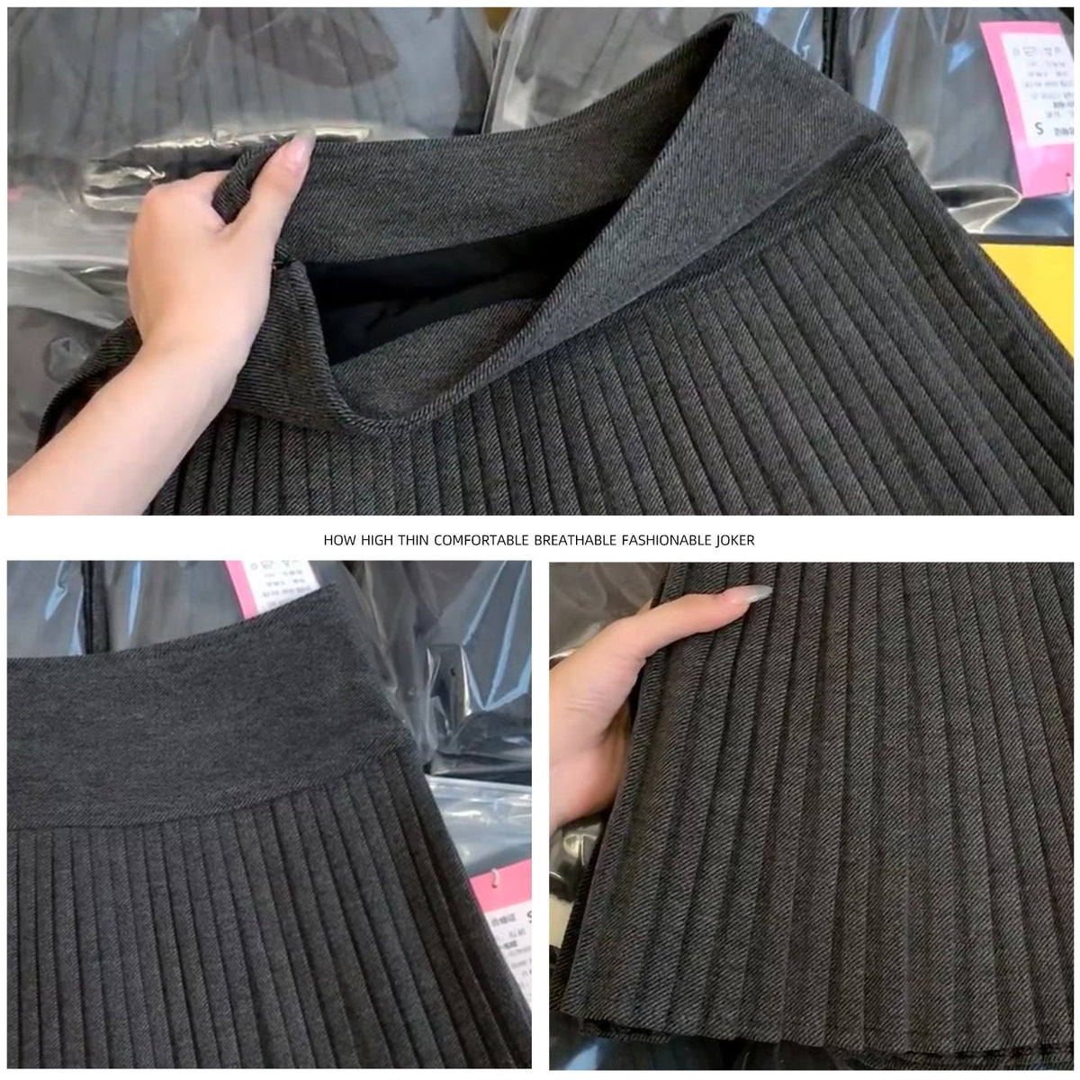 Woolen Slim Pleated Skirt For Women