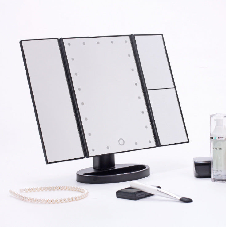 Foldable Magnifying Makeup Mirror with Lamp