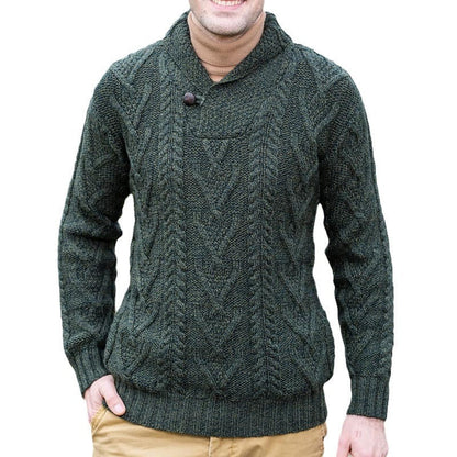 New Fallwinter Mens Solid-color Pullover Long-sleeve Knit Sweater