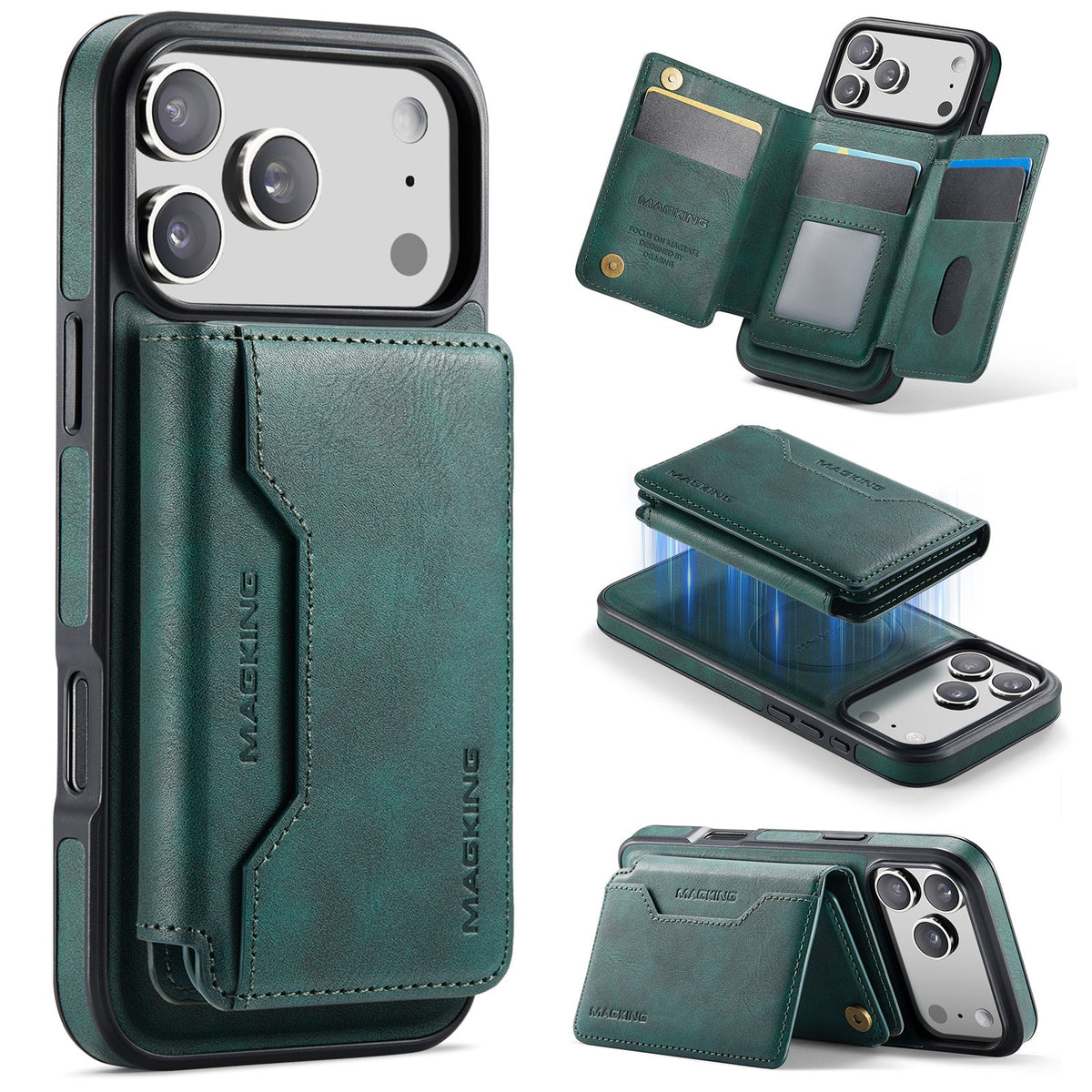 Magnetic Wireless Charging Phone Case Protective Leather Cover
