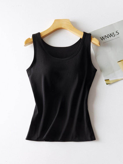 Round Neck Tank with Bra for Comfortable Everyday Wear