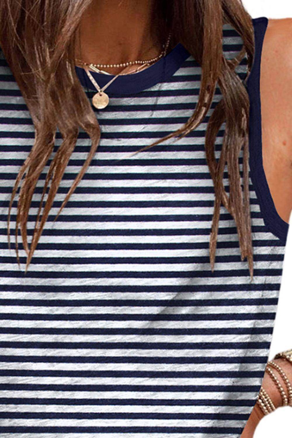 Printed Round Neck Tank for Women - Comfortable Fit