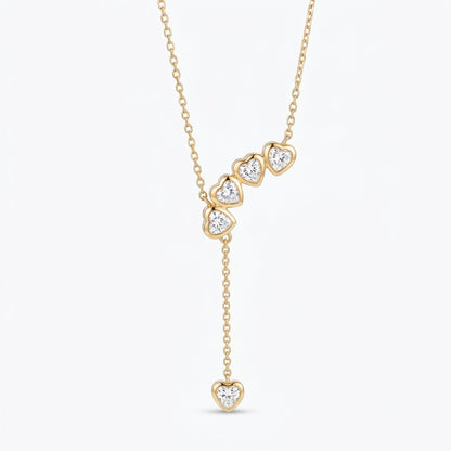 Waterdrop-shaped Diamond-studded Tassel Necklace