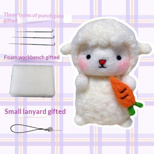 Felt Needle-poking Craft Kit DIY Cloud And Little Sheep Keychain