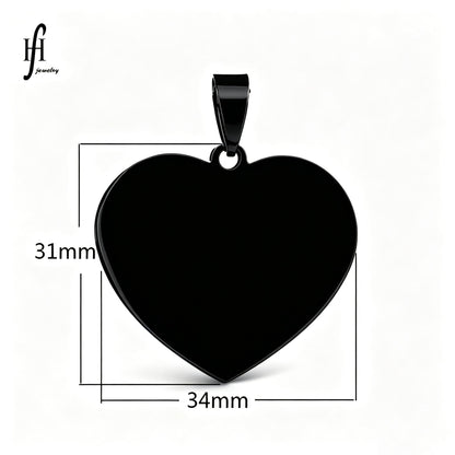 Unisex Stainless Steel Heart Pendant Necklace