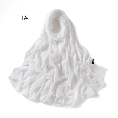 Soft Draping Solid-color Scarf For Women