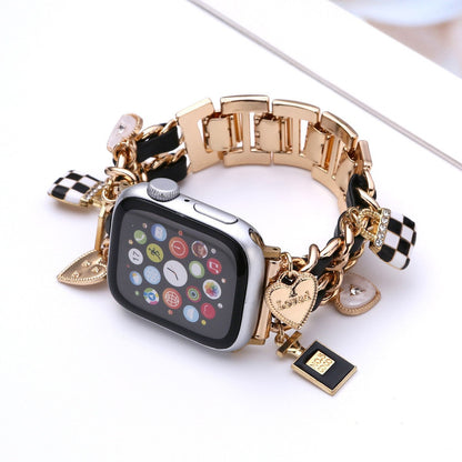 For Iwatch Strap Xiaoxiang Style Iwatch6543 Generation Denim Chain Metal BraceletXiaoxiang Style Strap