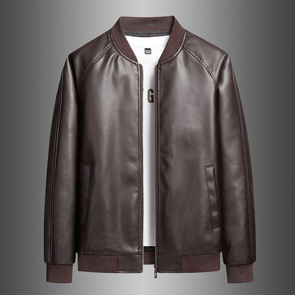 Men's Slim Fit Trendy Handsome Washed Leather Jacket