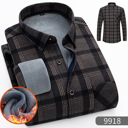 Warm Fleece-Lined Thickened Shirts For Middle-Aged And Senior Men