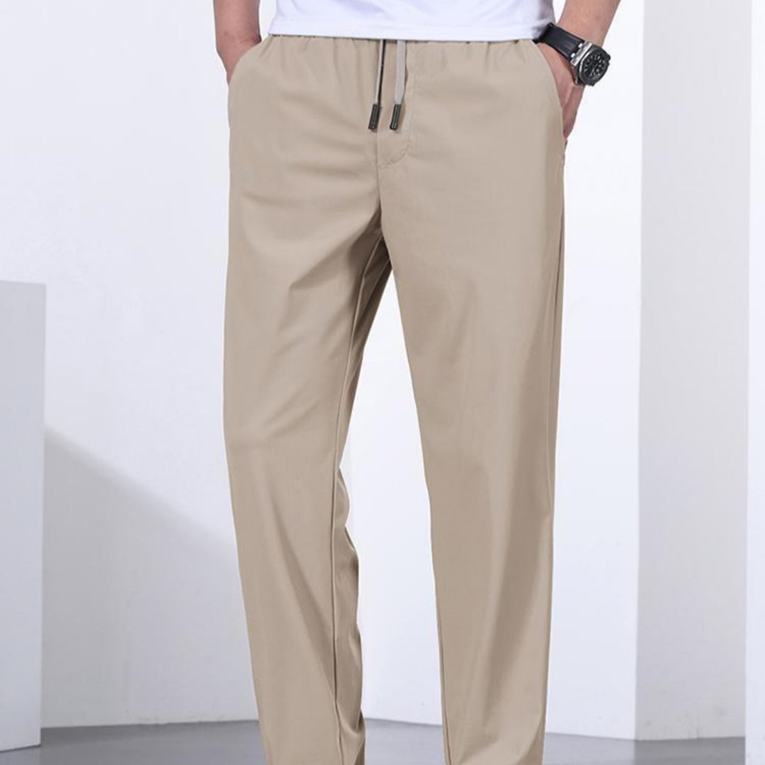 Men Cool Ice Silk Quick Dry Straight Leg Pants