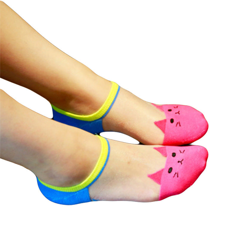 Cartoon Crystal Transparent Ankle Socks