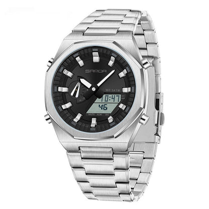 Dual-display  Multi-function Summer-time Mens Watch