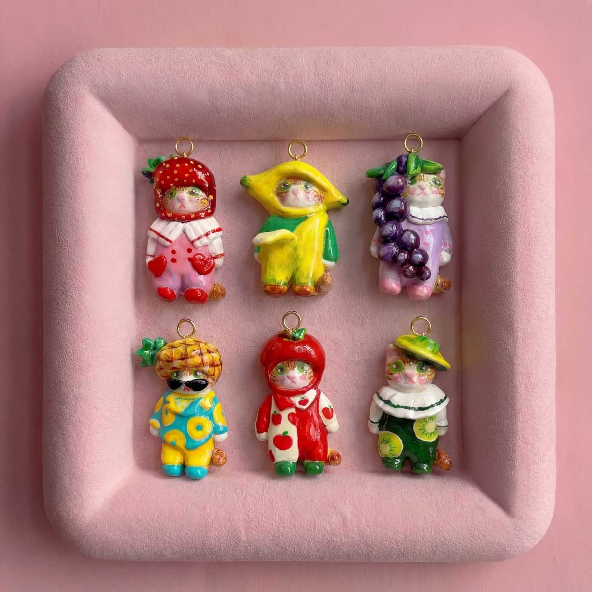 Cute Fruit-shaped Kitten Pendant