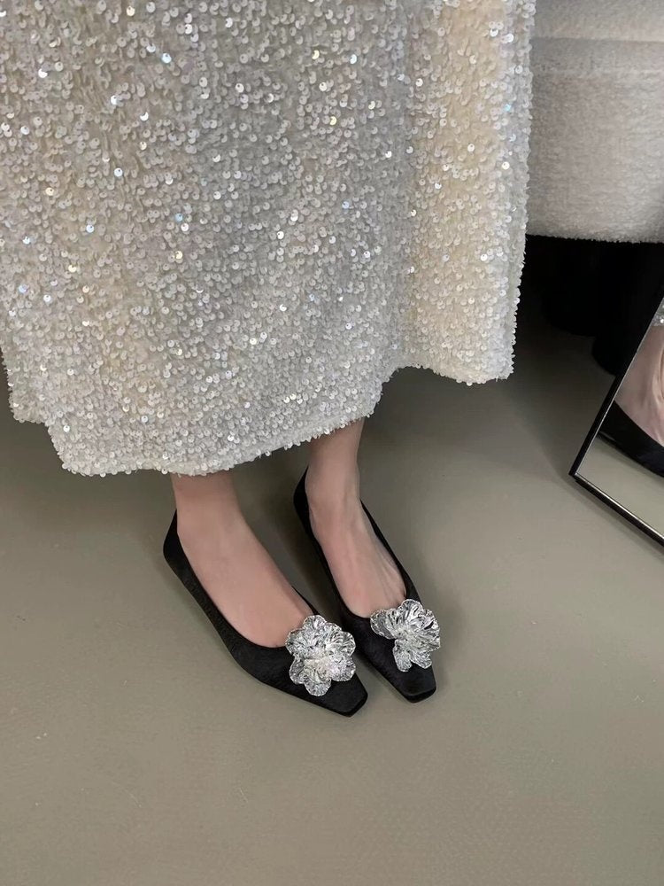 2026 Spring New Arrival Square Toe Flats For Women, Pointed Toe  Slip-On Shoes Soft Sole Ballet Flats Must-Have For Wide Leg Pants