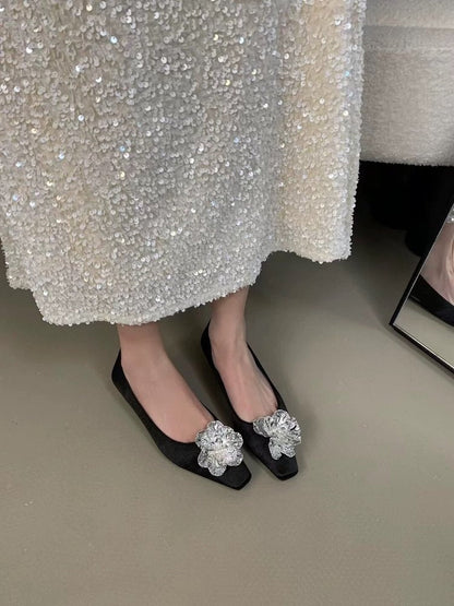 2026 Spring New Arrival Square Toe Flats For Women, Pointed Toe  Slip-On Shoes Soft Sole Ballet Flats Must-Have For Wide Leg Pants