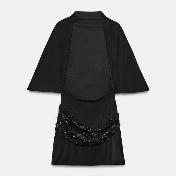 Heavy-duty Sequin And Bead-embellished Patchwork Short Dress