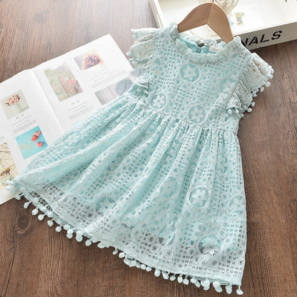 Lace ruffle button baby skirt