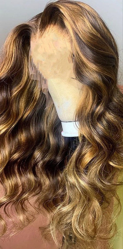 Long Curly Synthetic Wig with Rose Net - Women's Fashion