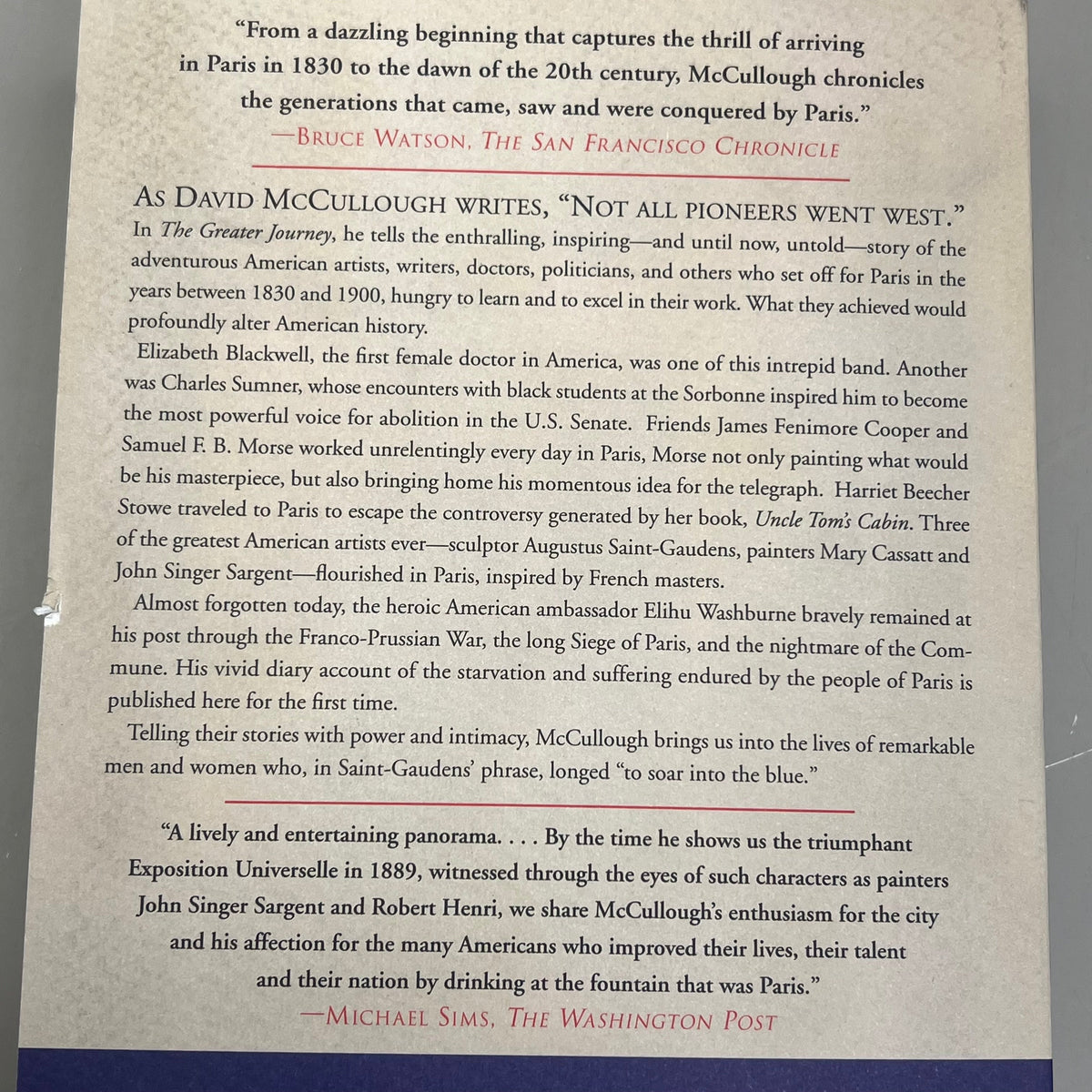 THE GREATER JOURNEY  Americans In Paris By David McCullough Paperback Book