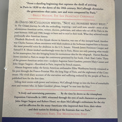 THE GREATER JOURNEY  Americans In Paris By David McCullough Paperback Book
