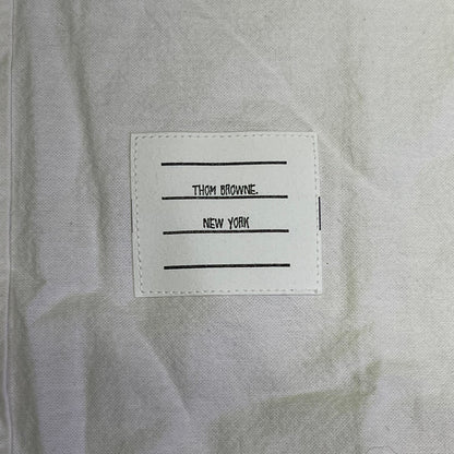 THOM BROWNE 4-Bar Stripe Curved Hem Button Up Shirt Mens Sz 2 White (Pre-Owned)