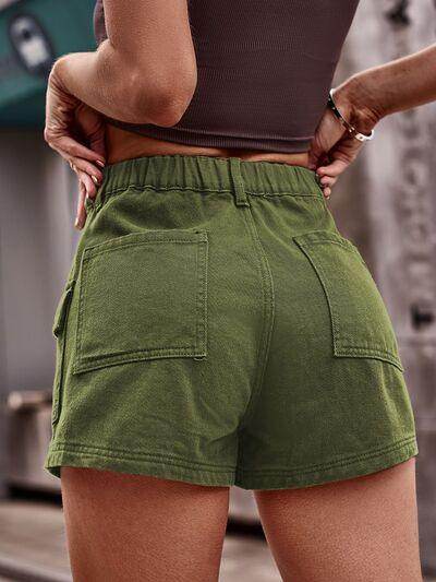 High Waist Denim Shorts with Pockets for Summer Style