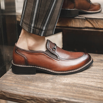One Step Trend British Loafers Casual Leather Men's Shoes
