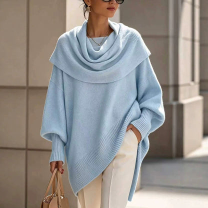 Loose Batwing-sleeve Asymmetrical Pullover Top
