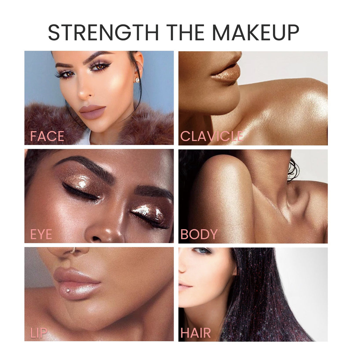 Highlighter Pat Powder, Light Highlighter Natural 3D Contoring Powder