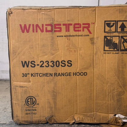 WINDSTER Kitchen Range Hood 30" Grey WS-2330SS