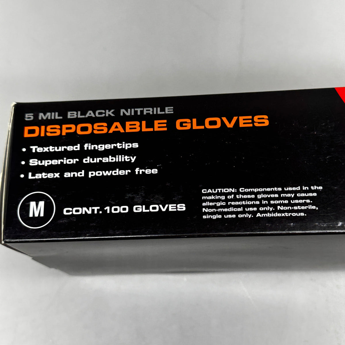 AUTOWURKS (100 PACK) Black Nitrile Disposable Gloves Size: Medium MKL-000M