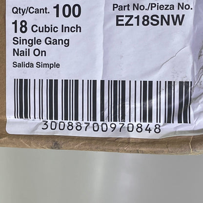 CANTEX (100 PACK) Switch/Outlet Box 18cu.in Grey EZ18SNW