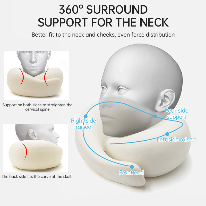 Memory Foam Neck Travel Pillow: Soft, 360° Head Support, for Home, Plane & Car