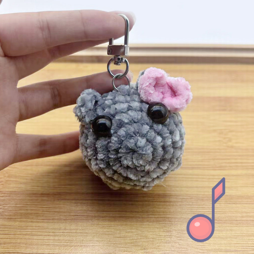 Chenille singing sad hamster keychain pendant Hamster emotional comfort doll