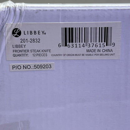 LIBBEY (12 PACK) 1/4" Serrated Frontier Steak Knife W/ Brown Handle Grey 201-2832