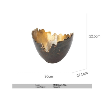 Modern Luxury Oval Edge Decorative Tray Creative Home Dining Table Fruit Plate Ornament
