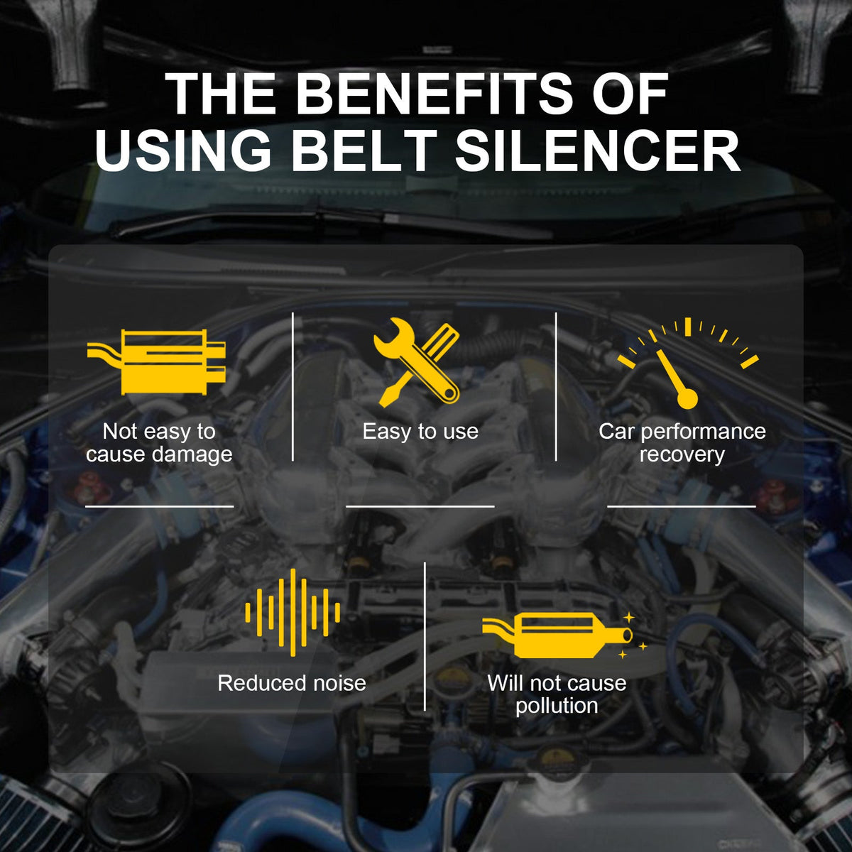 Belt Silencer, Automotive Engine Belt Noise Elimination Maintenance Lubricant