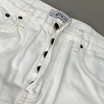 ETICA Tyler High Waist Straight Leg Ankle jeans Vintage White Size 27 EW180114A