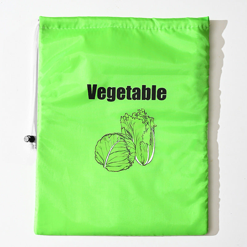 Insulated bag for keeping fresh: reusable storage organizer for bananas, lettuce and vegetables (drawstring closure)
