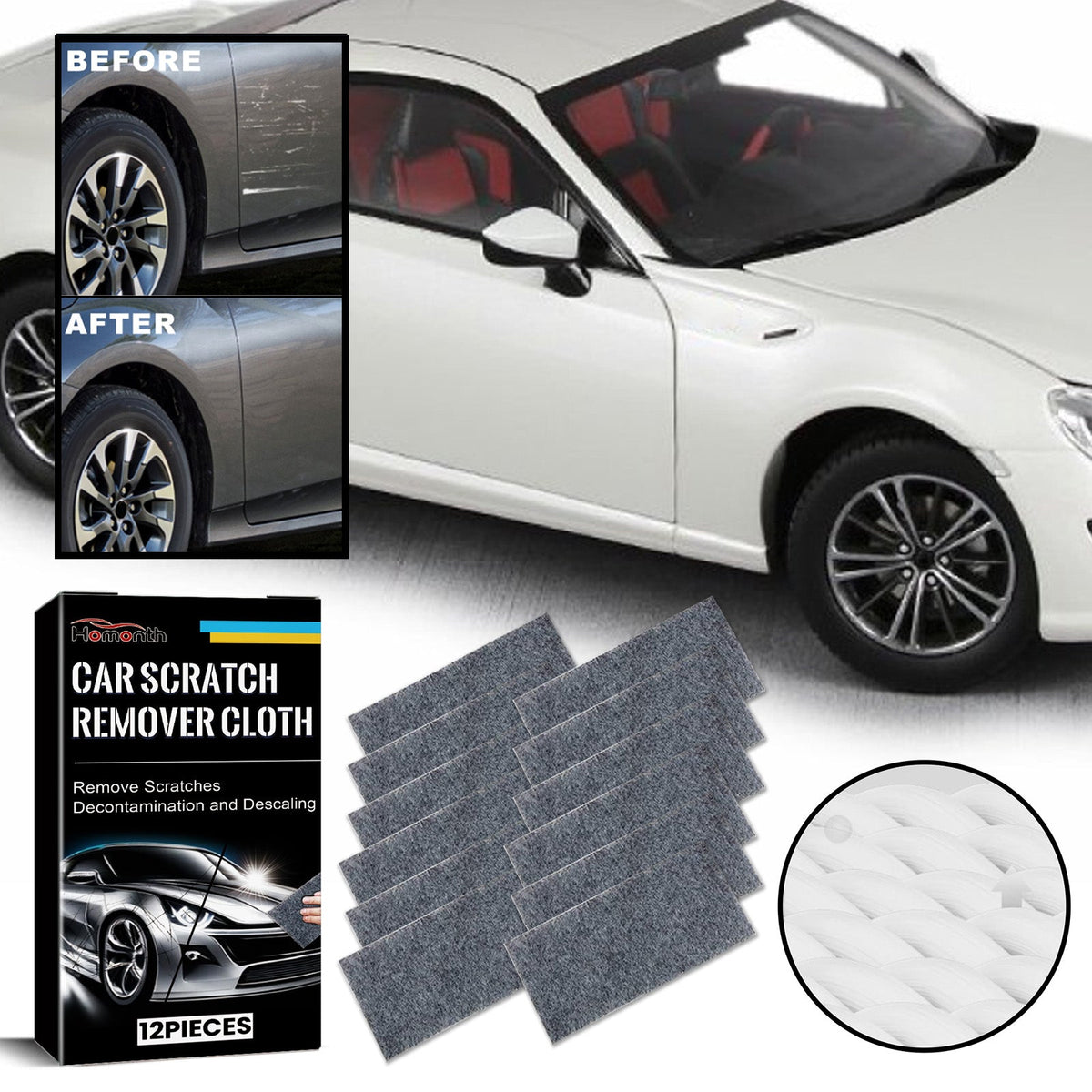 Car Scratch Remover Cloth, Car Paint Scratches Polishing Care Repair Cloth