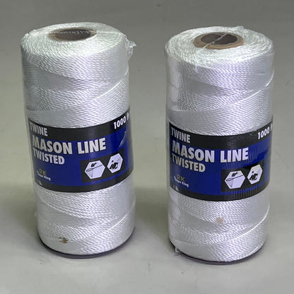 ROPE KING (2 PACK) Mason Line Twine Twisted Polyester 100' #18 White MT-1000