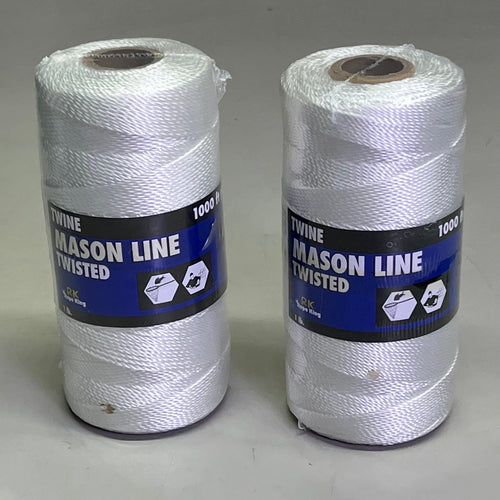 ROPE KING (2 PACK) Mason Line Twine Twisted Polyester 100' #18 White MT-1000